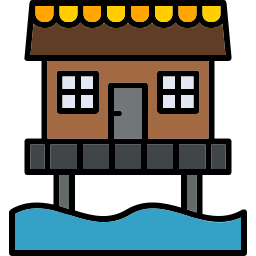 Beach hut icon