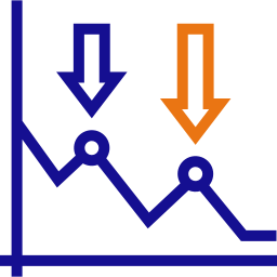 diagramm nach unten icon