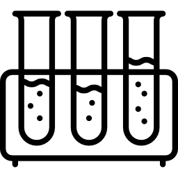 trois tubes à essai Icône