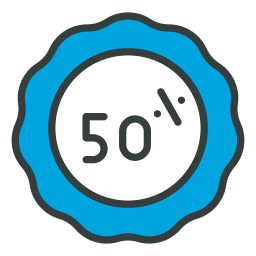 50 prozent icon