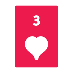 Three of hearts icon