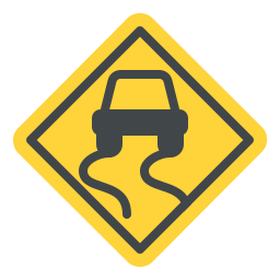 Slippery road icon