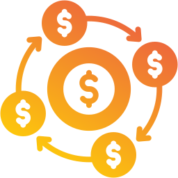 przepływ gotówki ikona