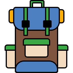 Travel backpack icon