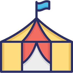 Circus tent icon