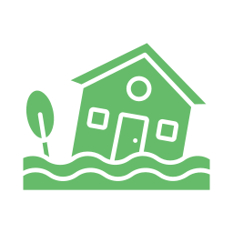 Flooded house icon