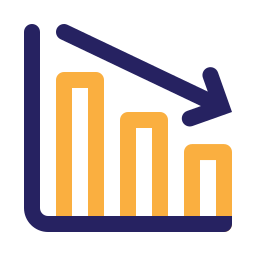 diagramm nach unten icon