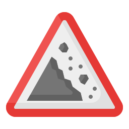 Falling rocks icon