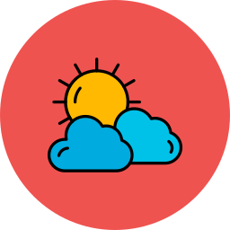 Clouds and sun icon