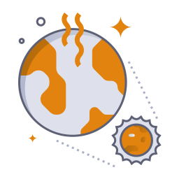 il riscaldamento globale icona