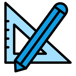 Pencil and ruler icon