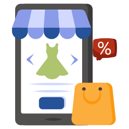 Mobile shopping icon