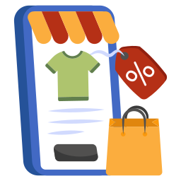 Mobile shopping icon