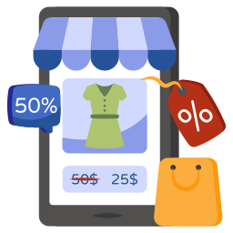 Mobile shopping icon