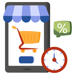 Mobile shopping icon