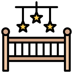 Baby crib icon