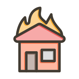 Burning house icon