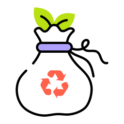 borsa per il riciclaggio icona