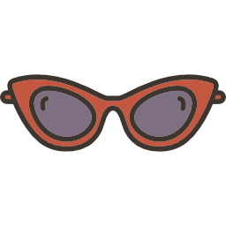 Cat eye glasses icon