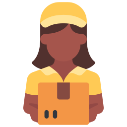 Delivery woman icon