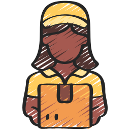 Delivery woman icon