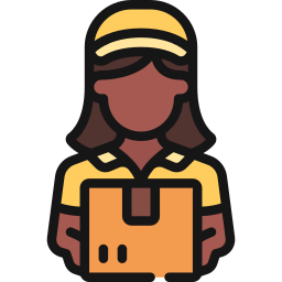 Delivery woman icon