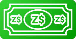 Zimbabwe dollar coin icon