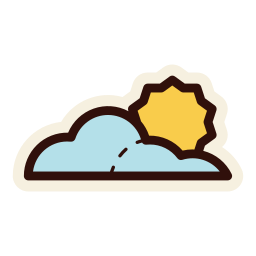 Clouds and sun icon