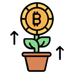 Bitcoin growth icon