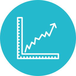 grafico in aumento icona