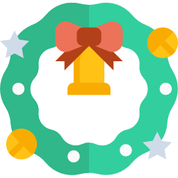 Christmas wreath icon