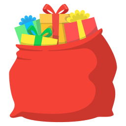 Santa claus bag icon