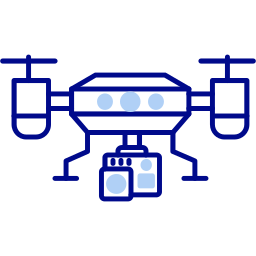 drone con fotocamera icona