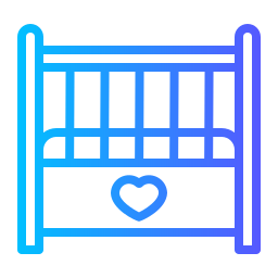 Baby bed icon