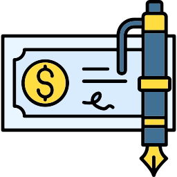 Bank check icon