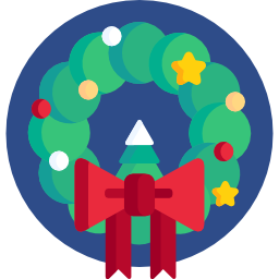 Christmas wreath icon