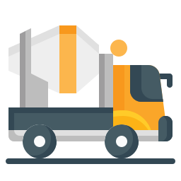 Concrete mixer truck icon