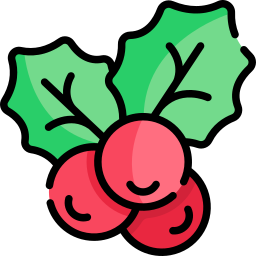 Christmas holly icon