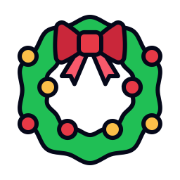 Christmas wreath icon