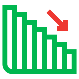 grafico in basso icona