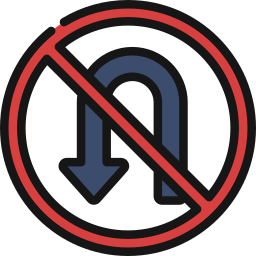 No u turn icon