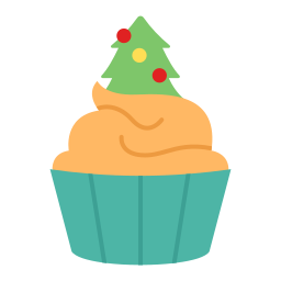 Christmas cupcake icon