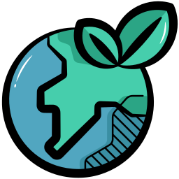 Green planet icon