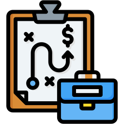 strategia d'affari icona