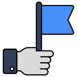 Flattering flag icon