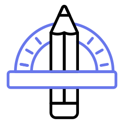 Pencil and ruler icon