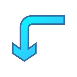 Left down arrow icon