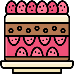 Strawberry cake icon