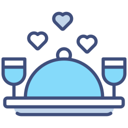 Romantic dinner icon