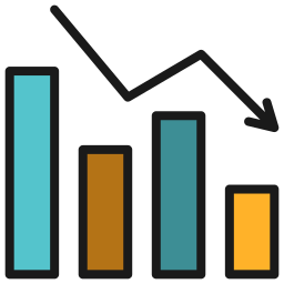 Down graph icon